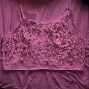 Embroidered crop tank